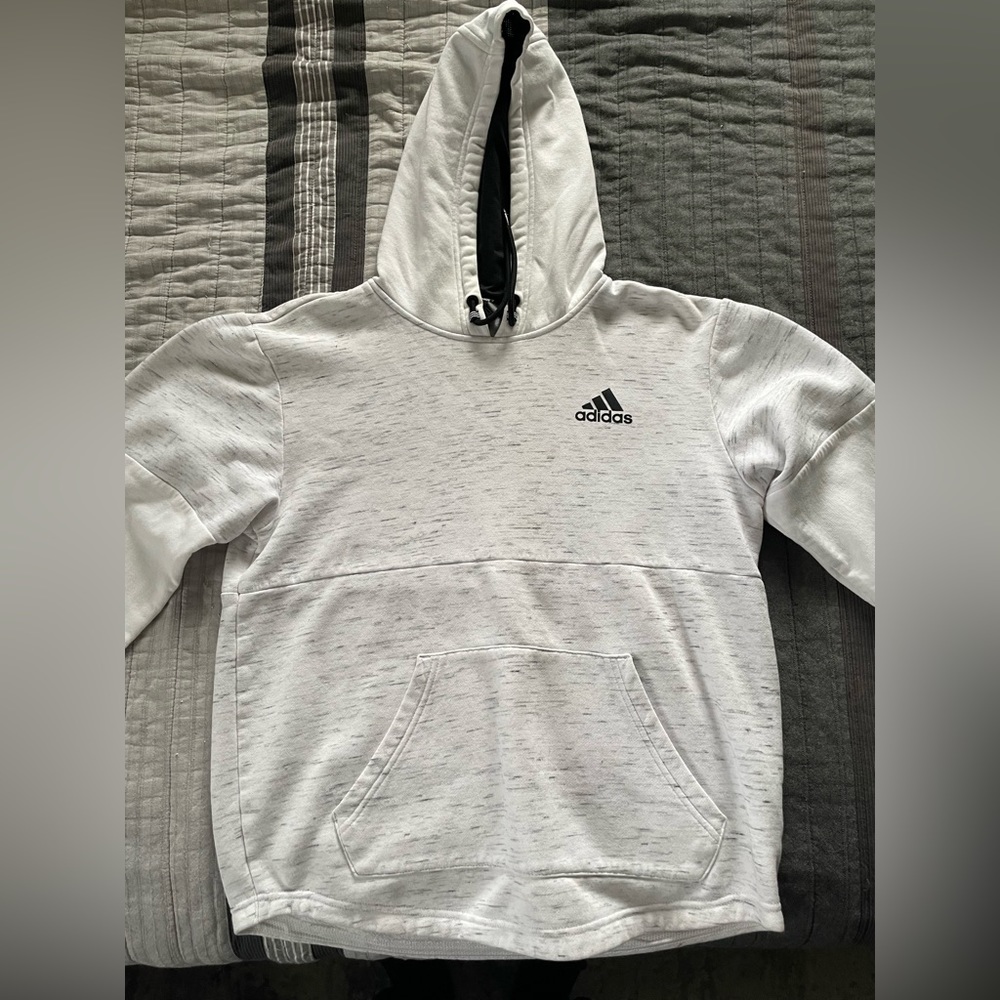 Adidas Originals Men's Pullover Hoodie Size Adult Small Spellout White Gray